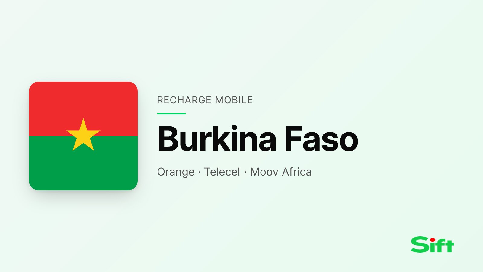 Recharger au Burkina Faso depuis la France — Orange Burkina Faso, Telecel Burkina Faso, Moov Africa