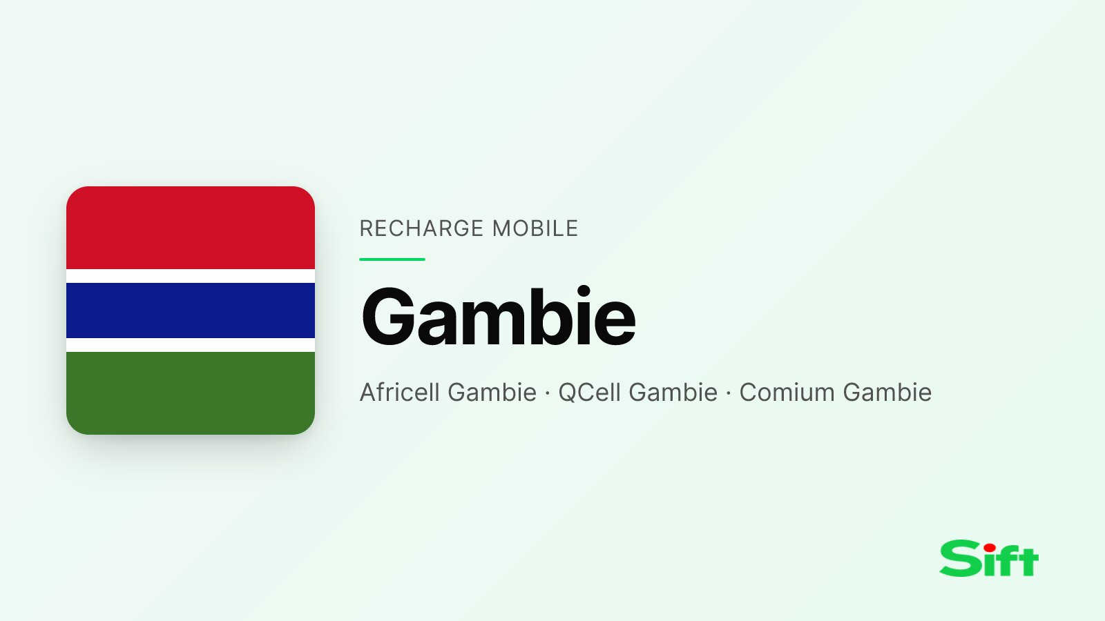 Top up a phone in Gambia from the UK — Africell Gambie, QCell Gambie, Comium Gambie
