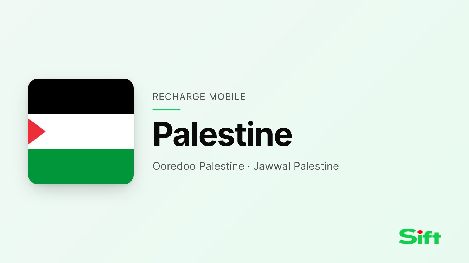Top up a phone in Palestine from the UK — Ooredoo Palestine, Jawwal Palestine