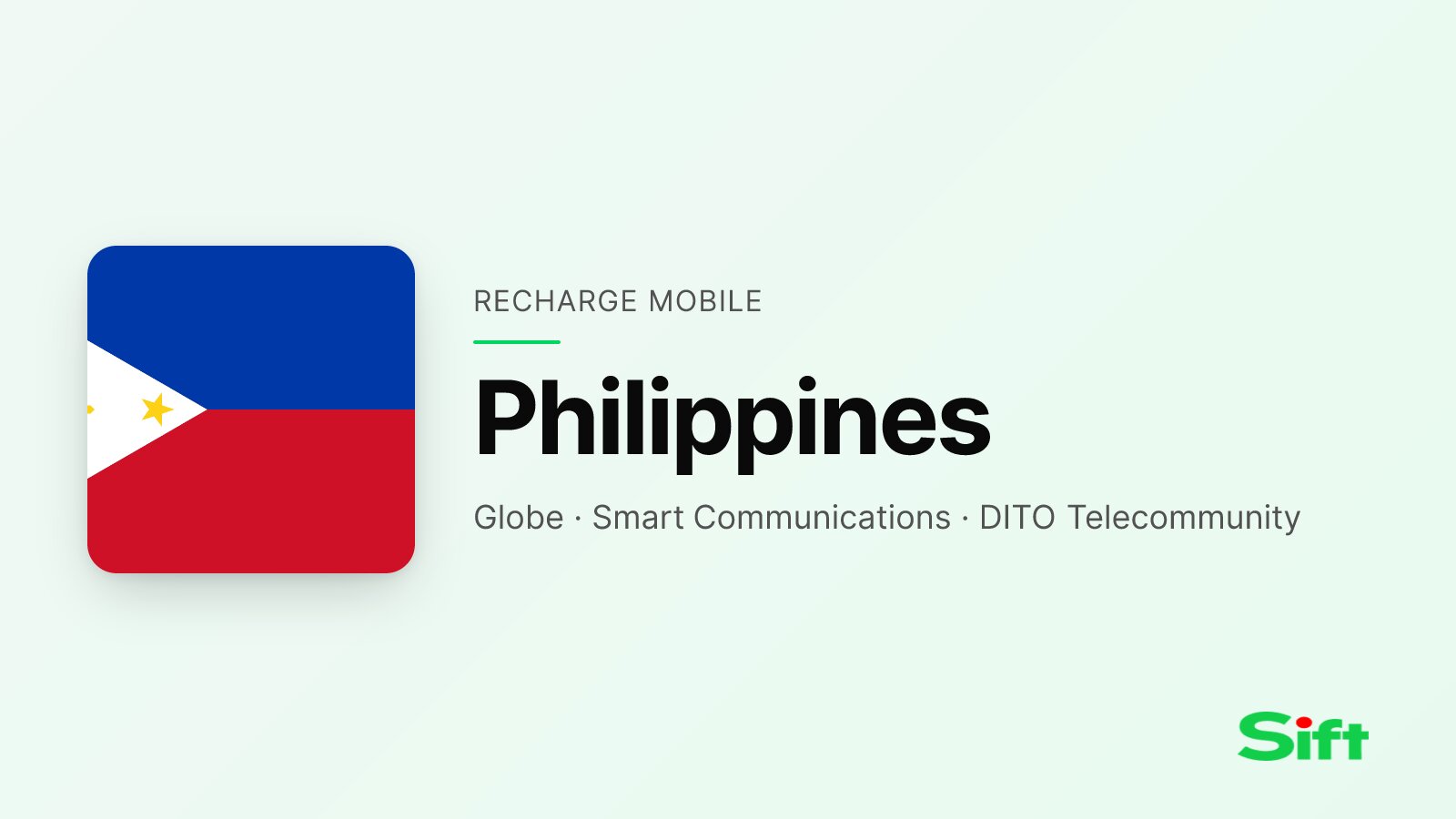 Top up a phone in Philippines from the UK — Globe Telecom, Smart Communications, DITO Telecommunity